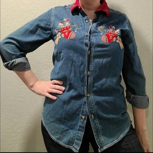 Vintage Christmas Demin Shirt